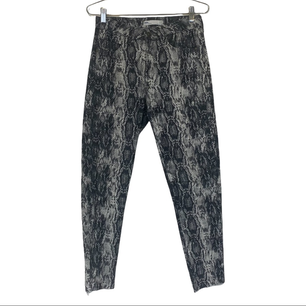 Zara Z1975 Denim Snake Print High Rise Skinny Jean 4